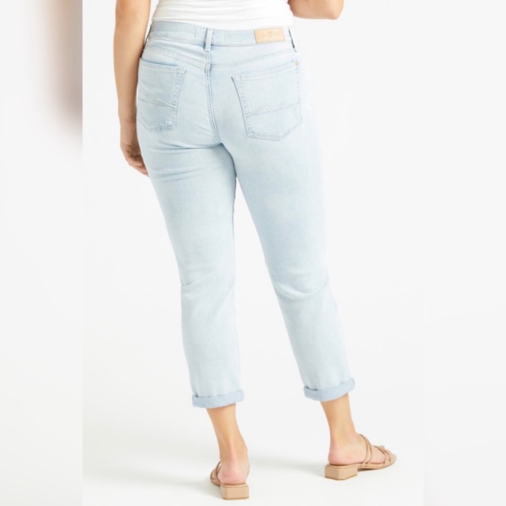 7 For All Mankind Luxe Vintage Josefina Boyfriend Jeans Cosmic Blue - Picture 2 of 9